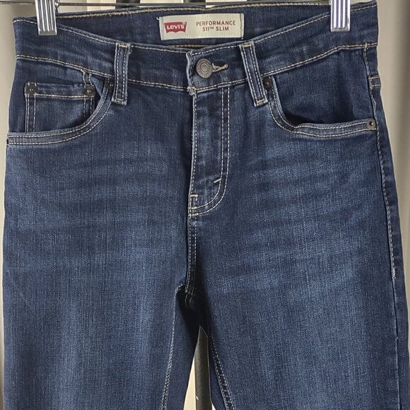 Levi 511 Performance Slim Cotton Blend Blue Jeans Size 14R (27X29) - Picture 2 of 11